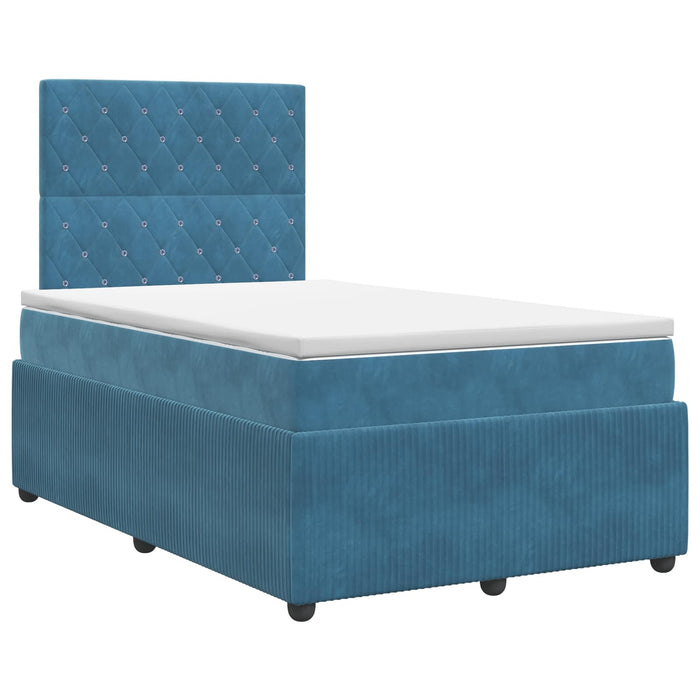 Pat boxspring cu saltea albastru 120 x 200 cm Catifea - WALTI WALTI