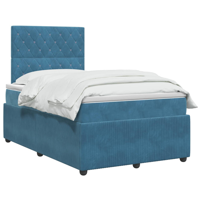 Pat boxspring cu saltea albastru 120 x 200 cm Catifea - WALTI WALTI
