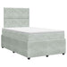 Pat boxspring cu saltea Gri deschis 120 x 200 cm Catifea - WALTI WALTI