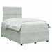 Pat boxspring cu saltea Gri deschis 120 x 200 cm Catifea - WALTI WALTI