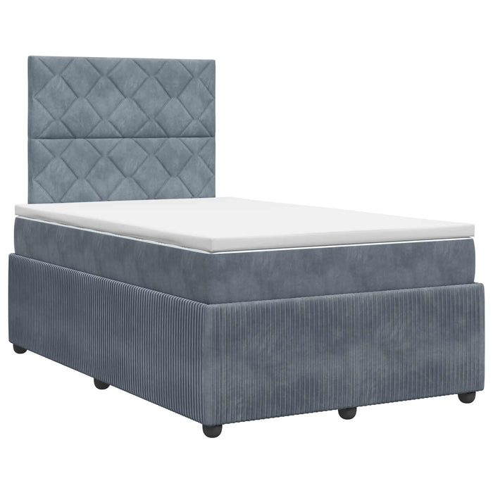Pat boxspring cu saltea Gri închis 120 x 200 cm Catifea WALTI