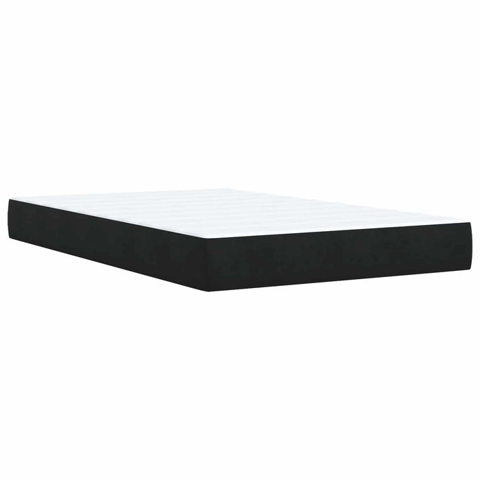 Pat boxspring cu saltea cu headboard Negru 120 x 200 cm Catifea WALTI