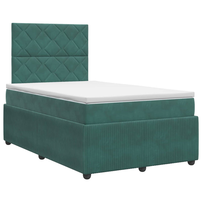 Pat boxspring cu saltea Verde închis 120 x 200 cm Catifea WALTI