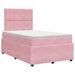 Pat boxspring cu saltea cu headboard Roz 120 x 200 cm Catifea - WALTI WALTI