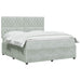 Pat boxspring cu saltea Gri deschis 140 x 190 cm Catifea - WALTI WALTI