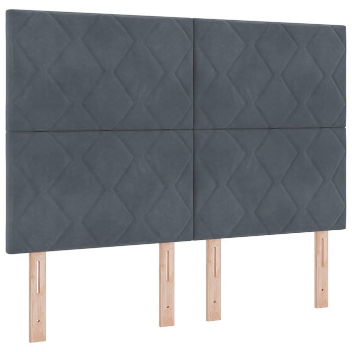 Pat boxspring cu saltea Gri închis 140 x 190 cm Catifea WALTI