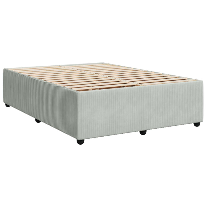 Pat boxspring cu saltea Gri deschis 160 x 200 cm Catifea - WALTI WALTI