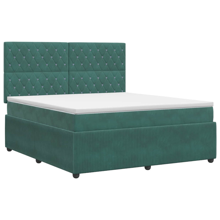 Pat boxspring cu saltea Verde închis 180 x 200 cm Catifea WALTI