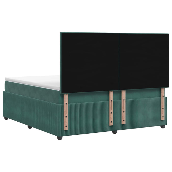 Pat boxspring cu saltea Verde închis 180 x 200 cm Catifea WALTI