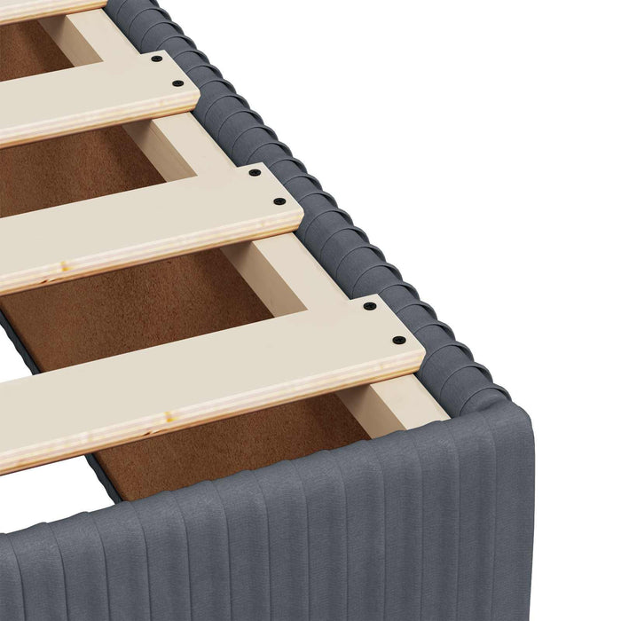 Pat boxspring cu saltea Gri închis 200 x 200 cm Catifea - WALTI WALTI