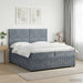Pat boxspring cu saltea Gri închis 200 x 200 cm Catifea - WALTI WALTI