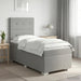 Pat boxspring cu saltea Gri deschis 100 x 200 cm Țesătură - WALTI WALTI