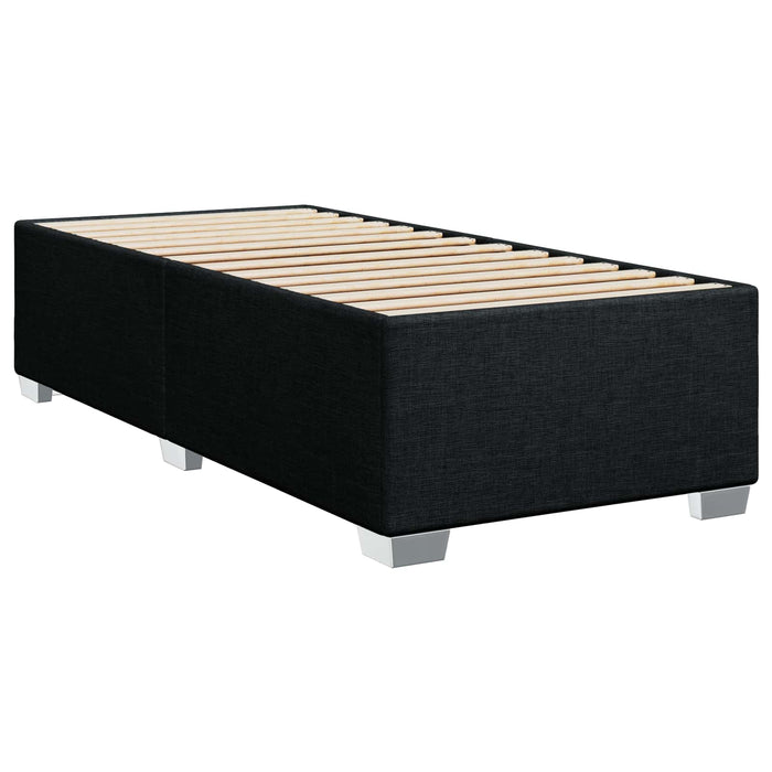 Pat boxspring cu saltea cu benzi LED Negru 80 x 200 cm Țesătură WALTI