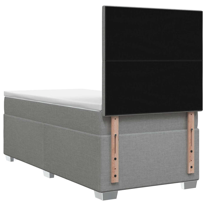 Pat boxspring cu saltea Gri deschis 80 x 200 cm Țesătură WALTI