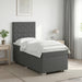 Pat boxspring cu saltea Gri închis 100 x 200 cm Țesătură - WALTI WALTI