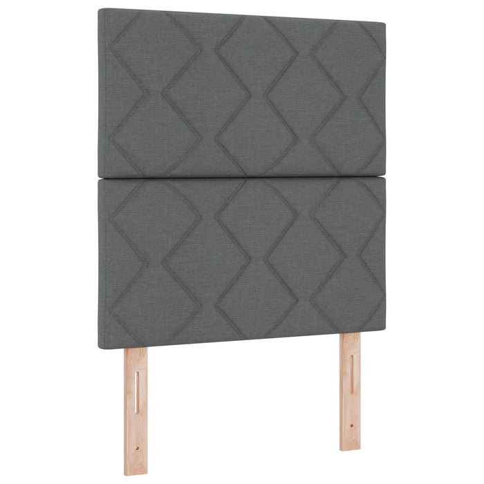 Pat boxspring cu saltea Gri închis 80 x 200 cm Țesătură WALTI