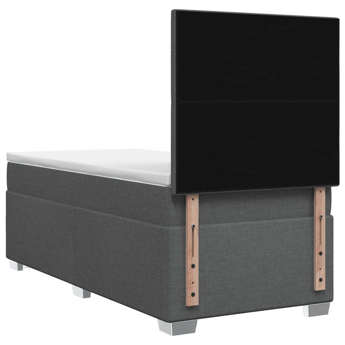 Pat boxspring cu saltea Gri închis 80 x 200 cm Țesătură WALTI