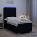 Pat boxspring cu saltea cu benzi LED Negru 90 x 190 cm Țesătură - WALTI WALTI