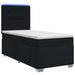 Pat boxspring cu saltea cu benzi LED Negru 80 x 200 cm Țesătură - WALTI WALTI