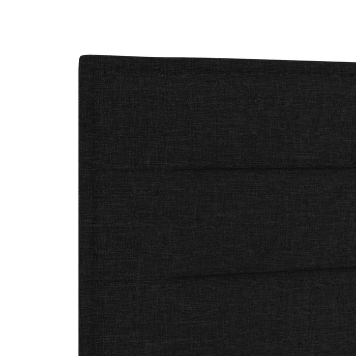 Pat boxspring cu saltea cu benzi LED Negru 90 x 190 cm Țesătură WALTI
