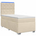 Pat boxspring cu saltea cu benzi LED Crem 90 x 200 cm Țesătură - WALTI WALTI