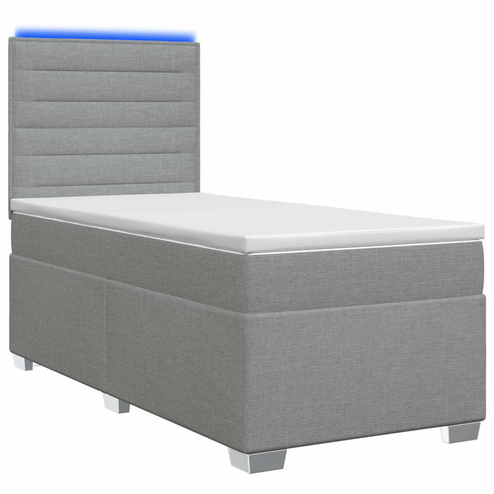 Pat boxspring cu saltea Gri deschis 100 x 200 cm Țesătură WALTI