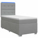 Pat boxspring cu saltea Gri deschis 100 x 200 cm Țesătură - WALTI WALTI
