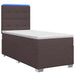 Pat boxspring cu saltea Maro închis 100 x 200 cm Țesătură - WALTI WALTI