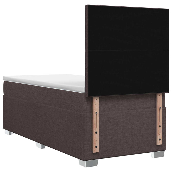 Pat boxspring cu saltea Maro închis 100 x 200 cm Țesătură - WALTI WALTI