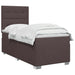 Pat boxspring cu saltea Maro închis 100 x 200 cm Țesătură - WALTI WALTI