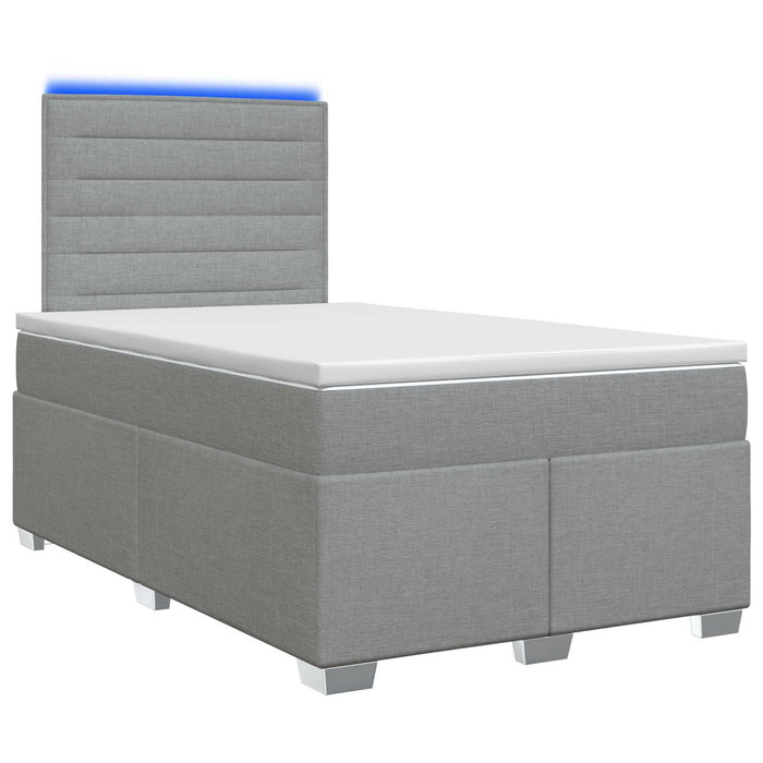Pat boxspring cu saltea Gri deschis 120 x 190 cm Țesătură WALTI
