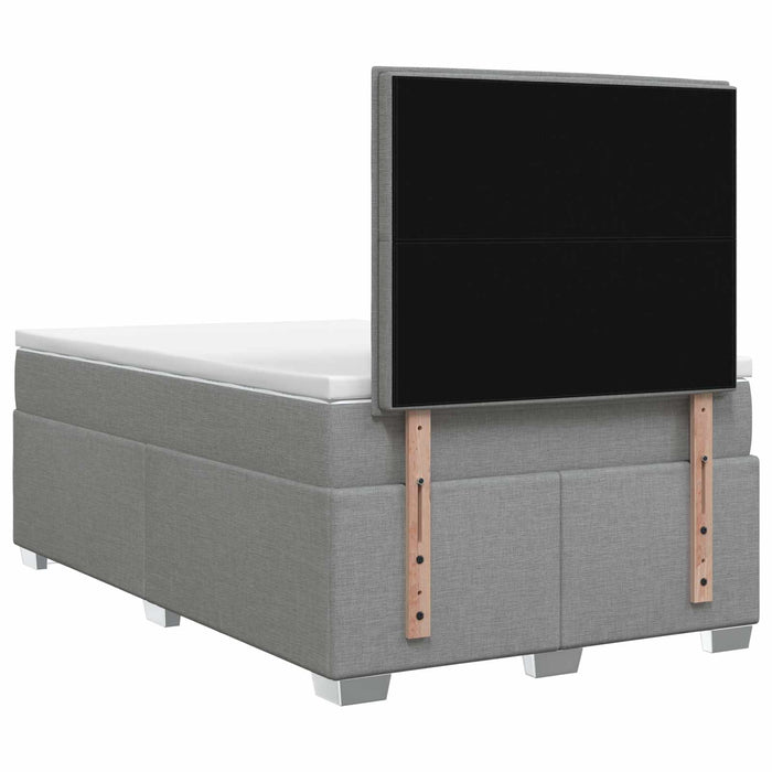 Pat boxspring cu saltea Gri deschis 120 x 190 cm Țesătură WALTI