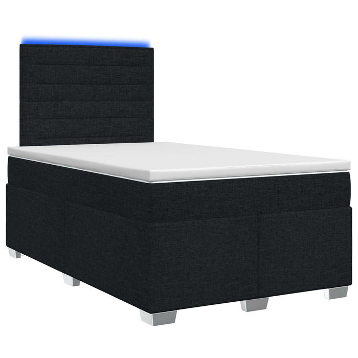 Pat boxspring cu saltea Negru 120 x 190 cm Țesătură WALTI