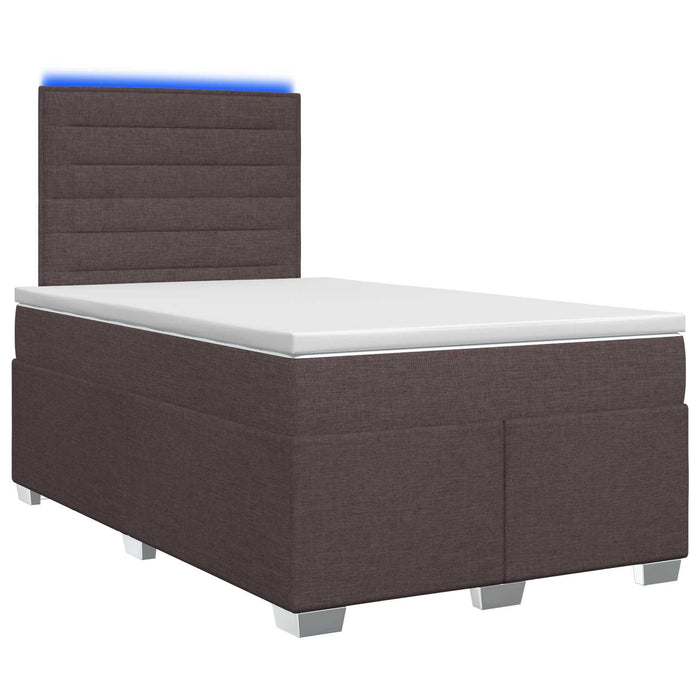 Pat boxspring cu saltea Maro închis 120 x 190 cm Țesătură WALTI