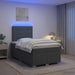 Pat boxspring cu saltea Gri închis 120 x 200 cm Țesătură - WALTI WALTI