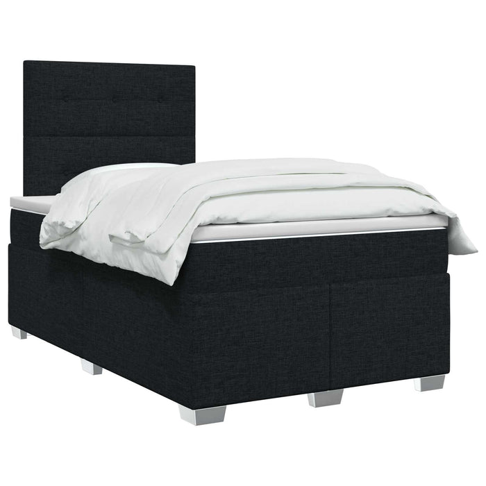 Pat boxspring cu saltea Negru 120 x 190 cm Țesătură - WALTI WALTI