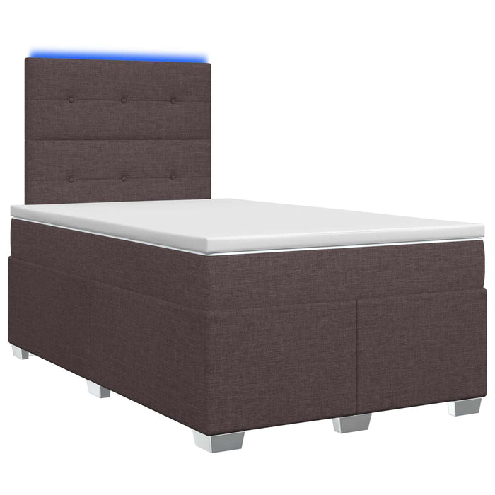 Pat boxspring cu saltea Maro închis 120 x 190 cm Țesătură - WALTI WALTI