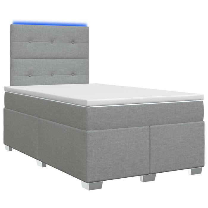 Pat boxspring cu saltea Gri deschis 120 x 200 cm Țesătură WALTI