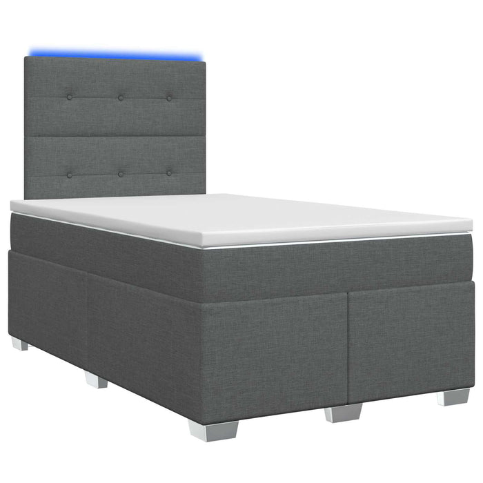 Pat boxspring cu saltea Gri închis 120 x 200 cm Țesătură - WALTI WALTI