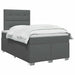 Pat boxspring cu saltea Gri închis 120 x 200 cm Țesătură - WALTI WALTI