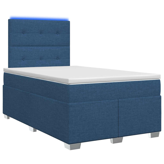 Pat boxspring cu saltea albastru 120 x 200 cm Țesătură WALTI