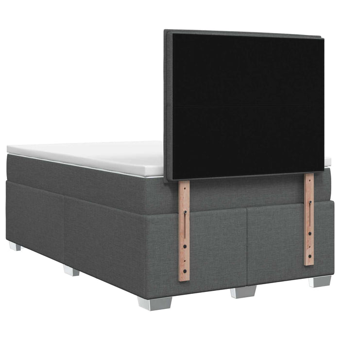 Pat boxspring cu saltea Gri închis 120 x 200 cm Țesătură WALTI