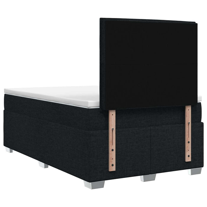 Pat boxspring cu saltea Negru 120 x 200 cm Țesătură WALTI