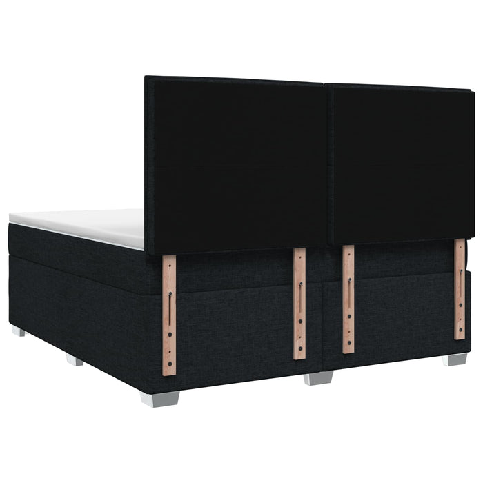 Pat boxspring cu saltea Negru 140 x 190 cm Țesătură WALTI