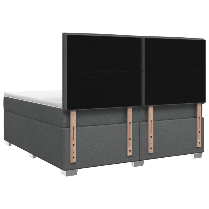 Pat boxspring cu saltea Gri închis 140 x 200 cm Țesătură WALTI