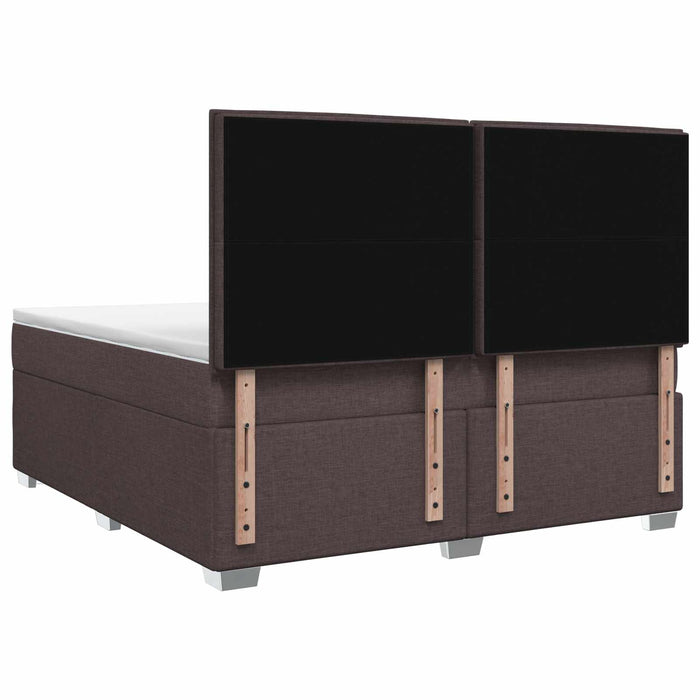 Pat boxspring cu saltea Maro închis 140 x 200 cm Țesătură WALTI