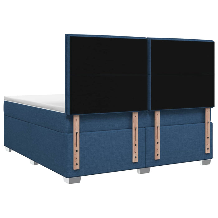 Pat boxspring cu saltea albastru 140 x 200 cm Țesătură WALTI