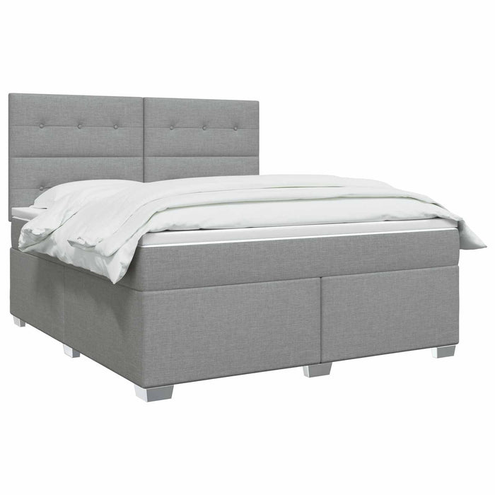 Pat boxspring cu saltea Gri deschis 160 x 200 cm Țesătură WALTI