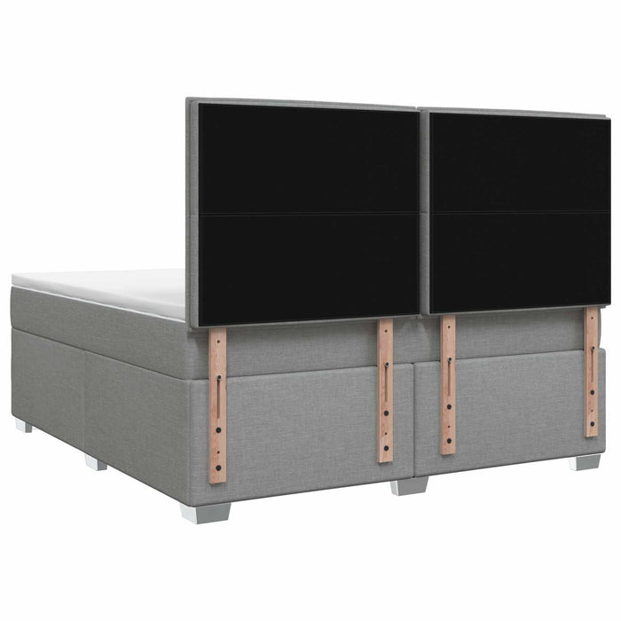 Pat boxspring cu saltea Gri deschis 160 x 200 cm Țesătură WALTI