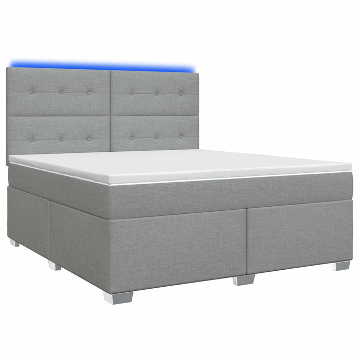 Pat boxspring cu saltea Gri deschis 180 x 200 cm Țesătură WALTI
